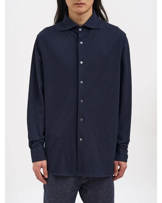Paolo Pecora Blue Jersey Shirt for men