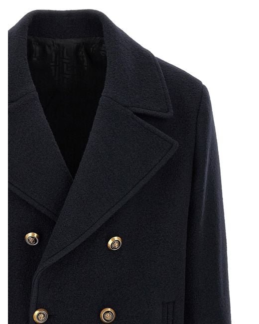 Balmain Blue Wool Caban for men
