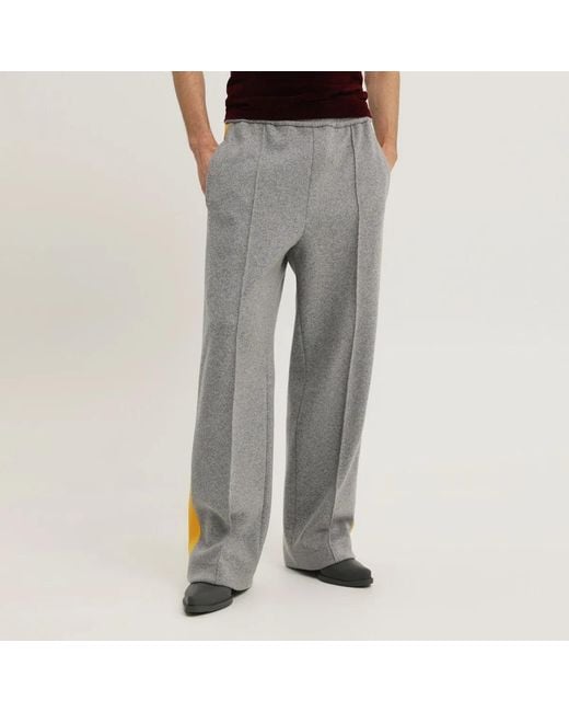 1989 STUDIO Gray Pants With Side Stripe for men