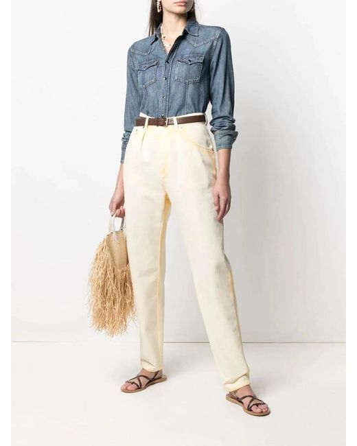 Alberta Ferretti Natural Pants