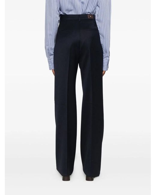 Max Mara Blue Wool Trousers