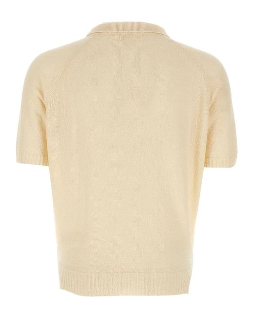 Ma'ry'ya White Bouclé Polo Shirt for men