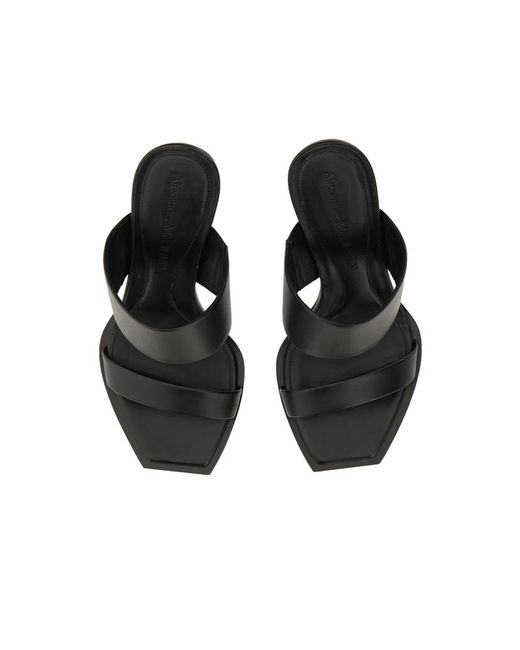 McQueen White Leather Sandal