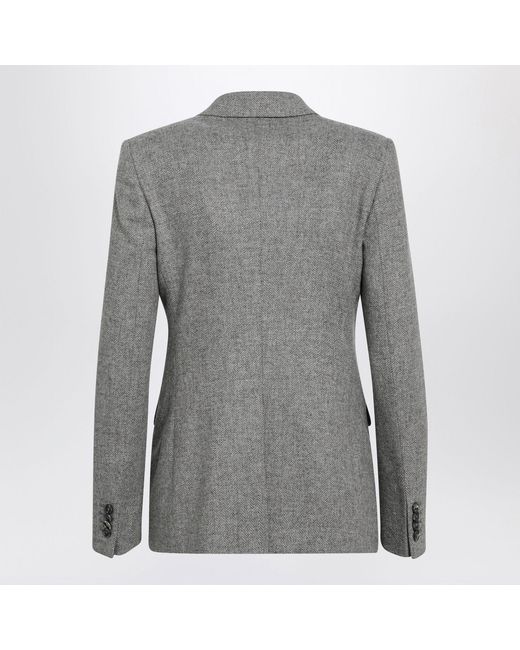 Tagliatore Gray Doublebreasted Jacket With Herringbone Pattern