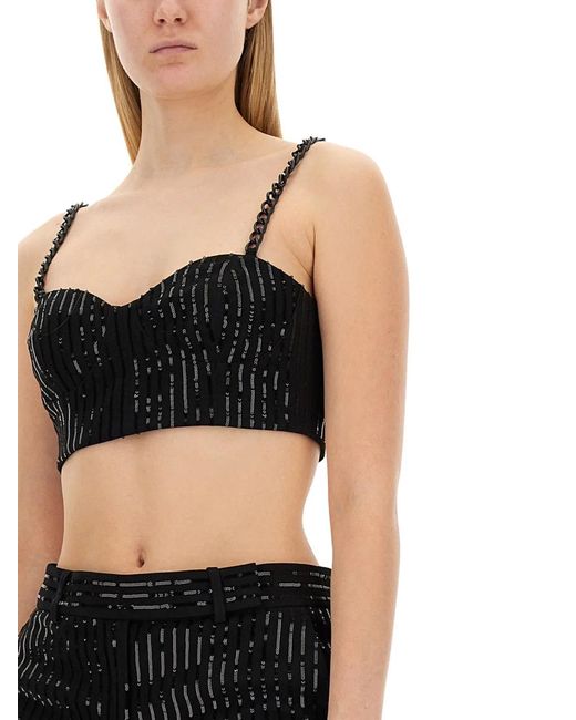 MICHAEL Michael Kors Black Michael By Michael Kors Crepe Bustier Top