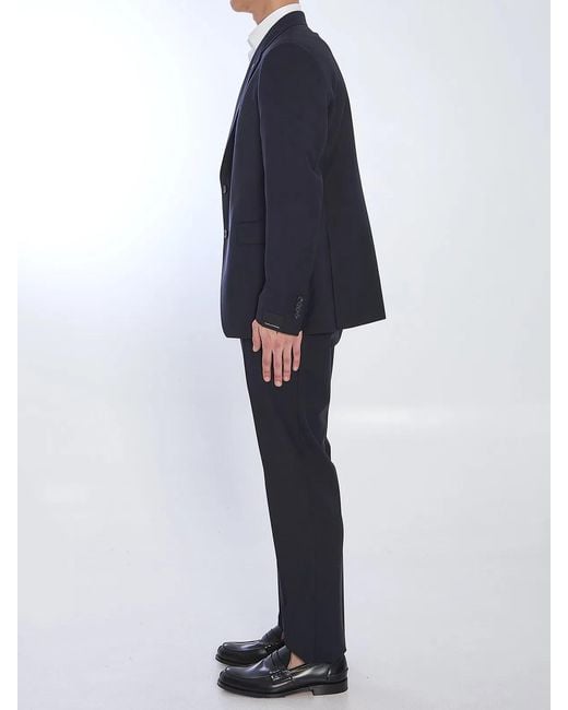 Tagliatore Blue Biue Napoli Single-Breasted Virgin Wool Suit for men