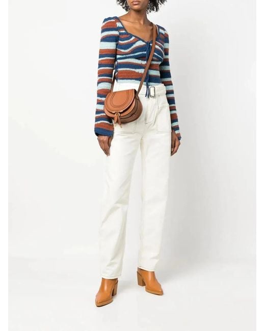 Chloé Brown Small Marcie Leather Cross Body Bag