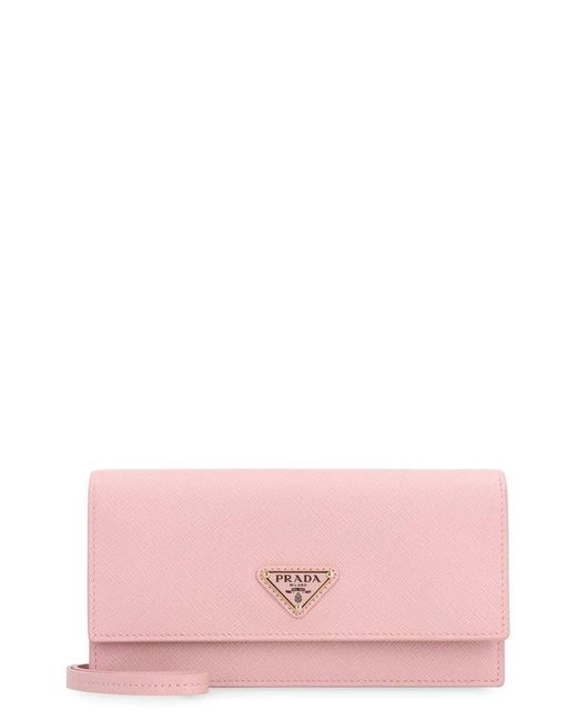 Prada Pink Leather Mini Crossbody Bag