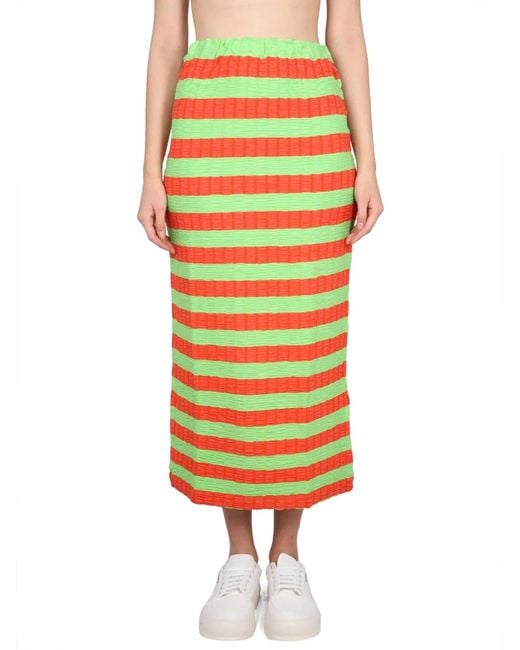 Sunnei Yellow Striped Skirt