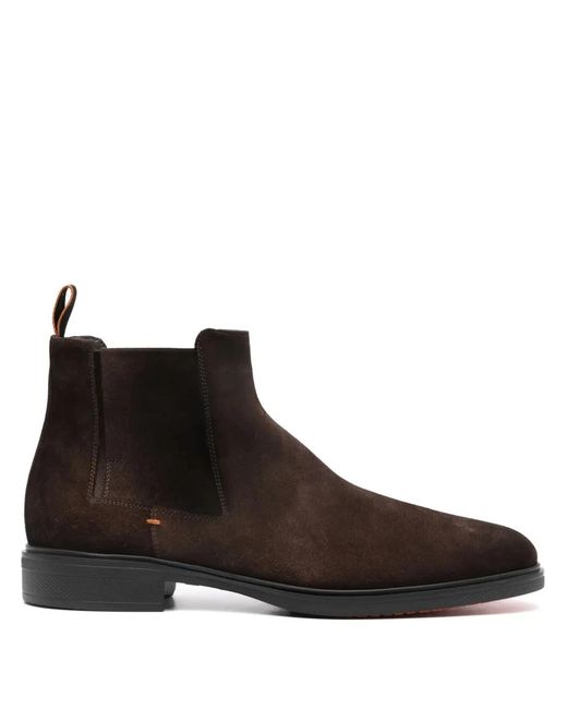 Santoni Brown "Easy" Ankle Boots for men