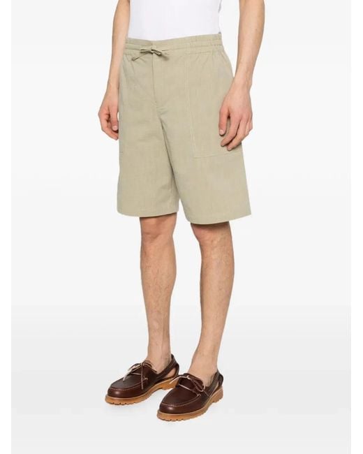 Drole de Monsieur White Cotton Bermuda Shorts for men
