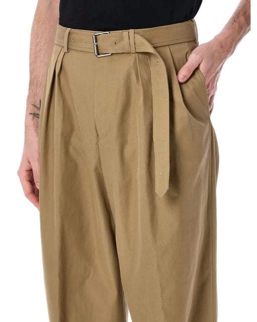Dries Van Noten Natural Wide Leg Pants With Belt for men