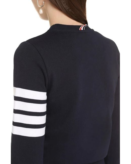 Thom Browne Blue Cotton Crew-Neck Sweatshirt