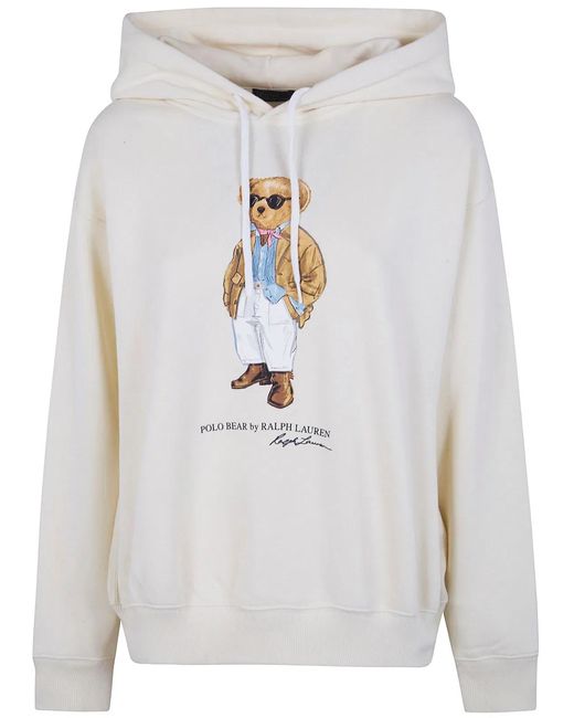 Polo Ralph Lauren White "Bear" Hooded Sweatshirt