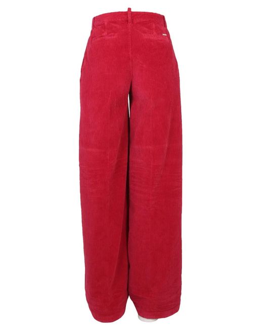 DSquared² Red Wide Leg Pants