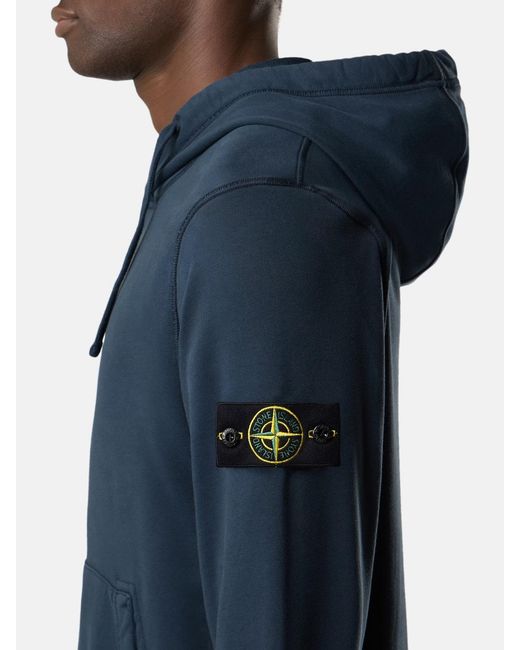 Stone Island Blue Hoodie Sweater for men
