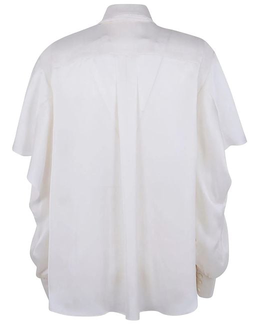 Sacai White Satin X Chiffon Shirt