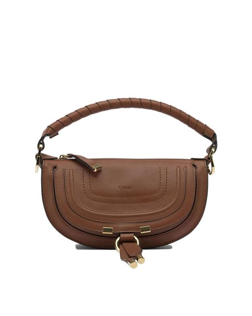 Chloé Brown Small "Marcie" Shoulder Bag