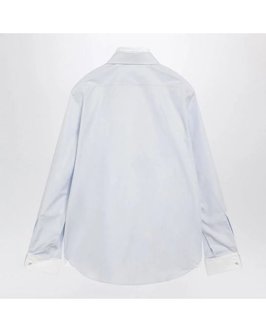 Acne White Layered Poplin Button-Up Shirt for men