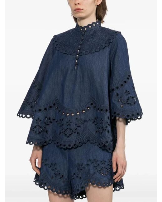 Zimmermann Blue Mahon Blouse