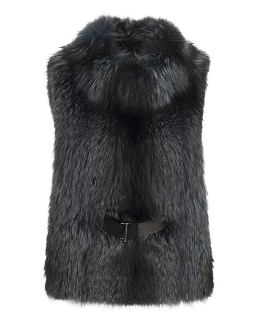 Brunello Cucinelli Black Fox Fur Vest
