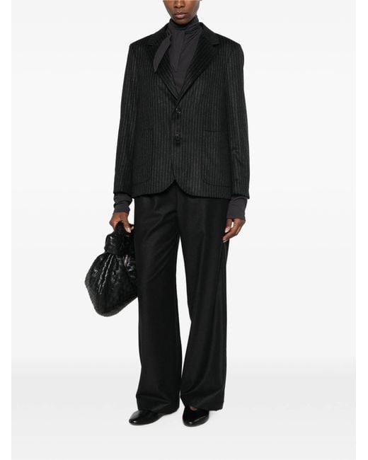 Barena Black Pinstripe-Pattern Notched-Lapels Jacket
