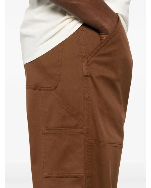 Moncler Brown Cotton Gabardine Trousers for men