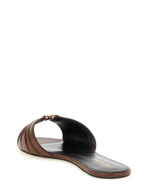 Saint Laurent Brown 'Babylone' Sandals