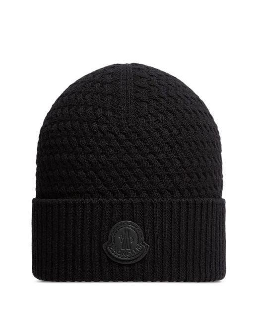 Moncler Black Wool Hat for men