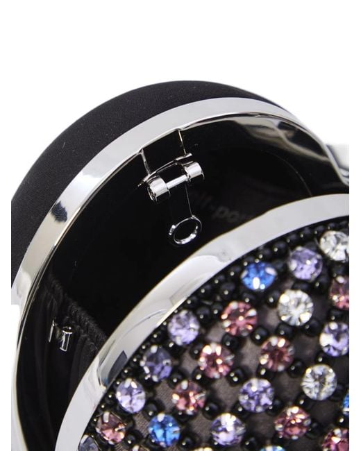 Self-Portrait Gray Crystal Embellished Clutch