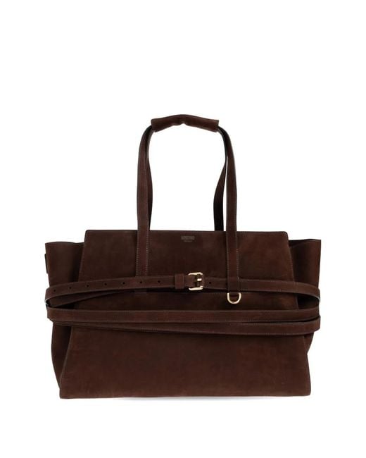 Moschino Couture Brown Tie Me Leather Handbag