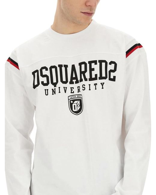 DSquared² White Sweatshirt With Logo for men
