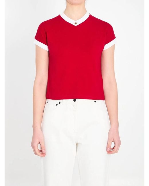 Versace Red Stretch Cotton Jersey T-Shirt