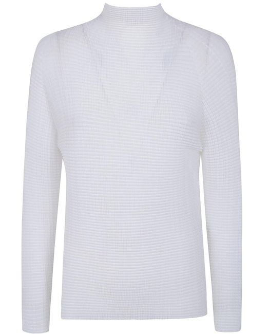 HOMME PLISSÉ White Homme Plisse "Wooly Pleats Bk Wt 66" Shirt