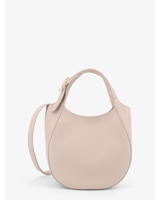 Longchamp Natural Le Foulonné Leather Shoulder Bag