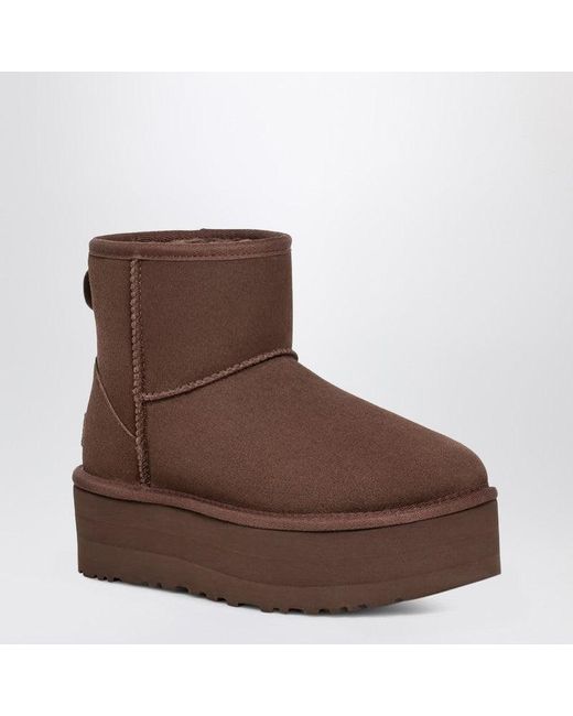 Ugg Brown Classic Mini Boots With Platform