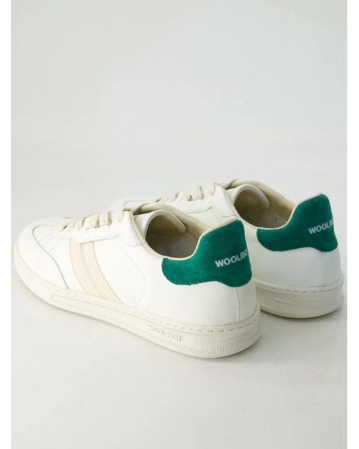 Woolrich White Off- Double U. T Calf Leather Sneakers for men