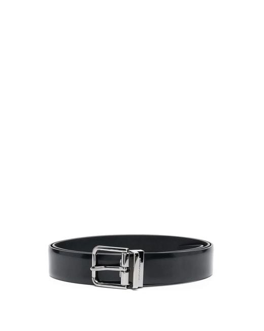 Dolce & Gabbana White Dolce & Gabbana Brushed Calfskin Belt for men