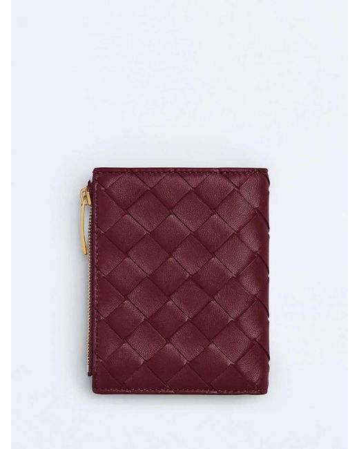 Bottega Veneta Purple Intecciato Small Bi-Fold Wallet