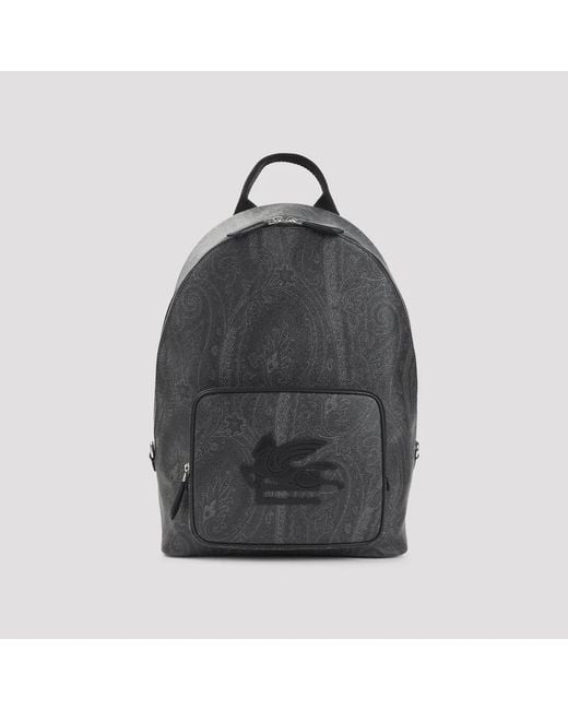 Etro Black Cotton Arnica Backpack for men