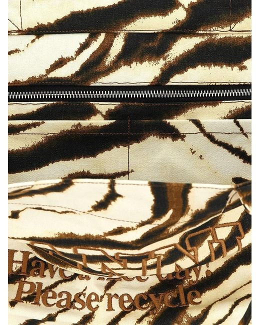 Ganni Metallic 'Xxl Zebra' Shopping Bag