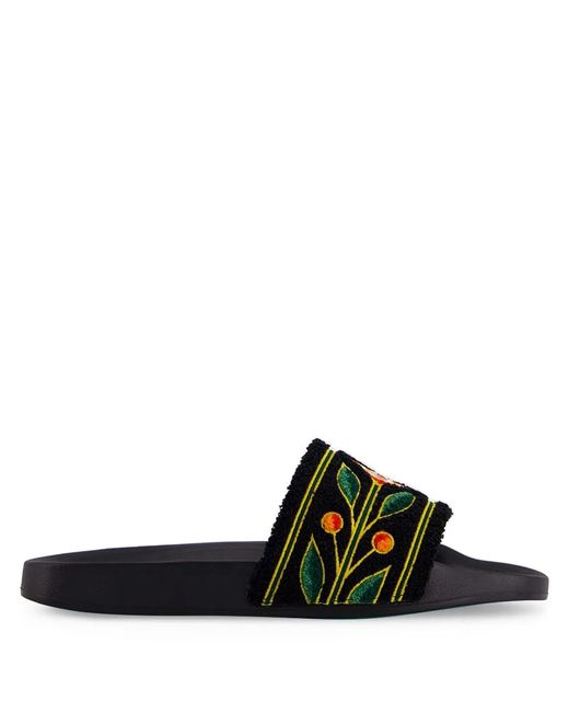 Casablanca Black Sandal Embroidered Terry for men