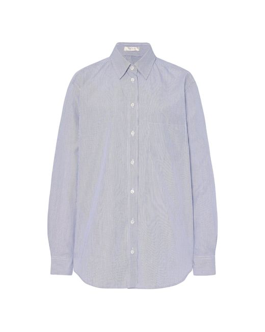 The Row White Gavina Striped Cotton Shirt