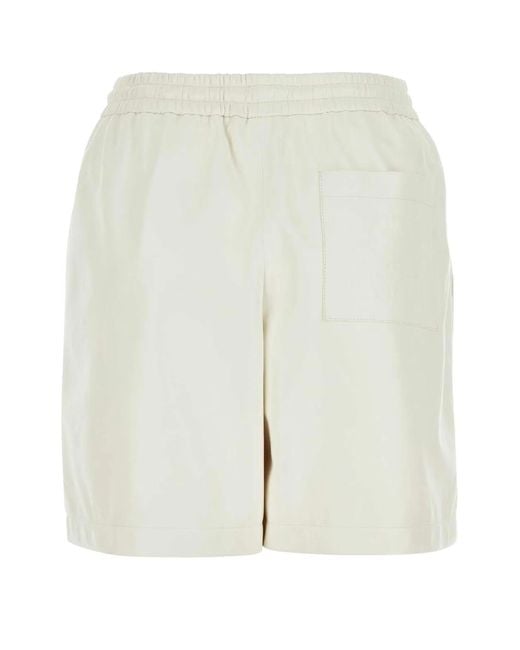 Loewe White Leather Shorts