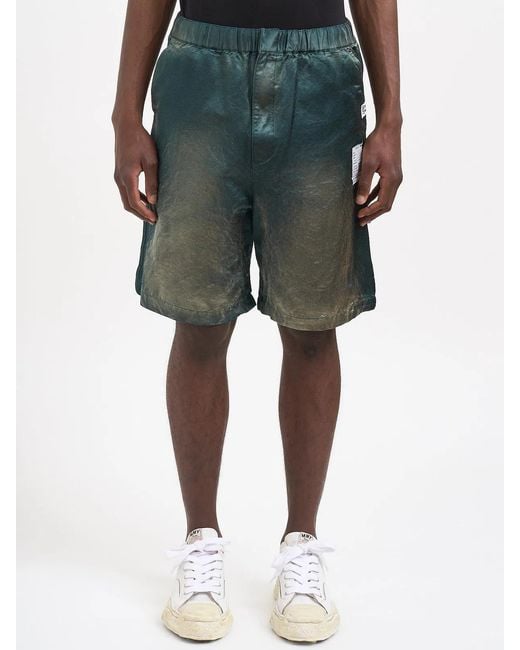 Maison Mihara Yasuhiro Green Bermuda Sun Fade Satin for men