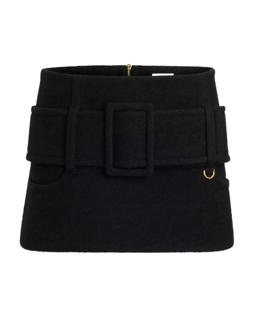 Patou Black Belted Mini Skirt