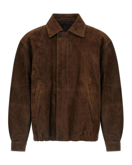 Ssstein Brown Goatskin Full-Length Jacket for men