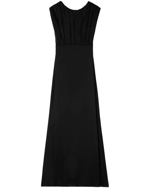 Jil Sander Black Long Dress With Ruffles