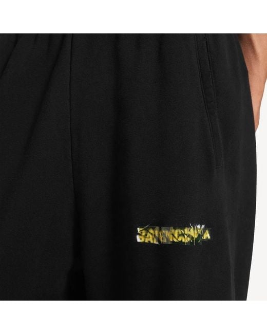 Balenciaga Black Messy Spray Baggy Sweatpants for men