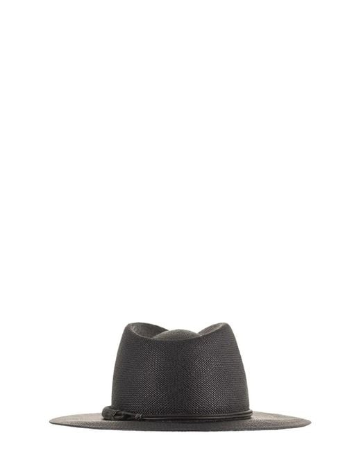 Brunello Cucinelli Multicolor Straw Fedora With Precious Leather Band
